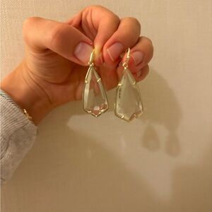 Kendra Scott Alexandria Drop Earrings in Iridescent Clear Rock Crystal